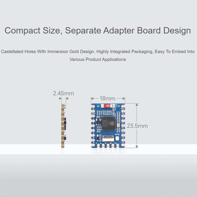 Waveshare ESP32-S3-Tiny-Kit Mini Development Board Dual-Core Processor, 240MHz Running Frequency