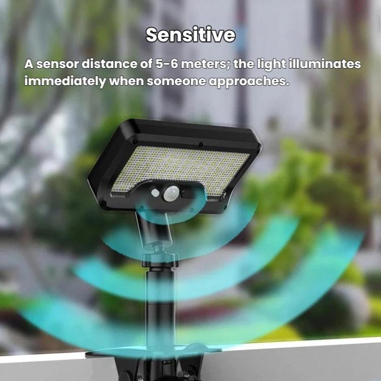 Solar Intelligent Motion Sensor Clip-On Light Outdoor Courtyard & Lawn Lamp, Spec: Three-Color Light Black