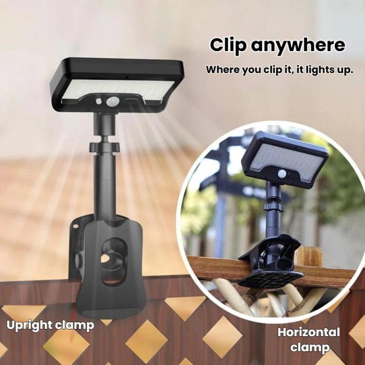 Solar Intelligent Motion Sensor Clip-On Light Outdoor Courtyard & Lawn Lamp, Spec: Three-Color Light Black