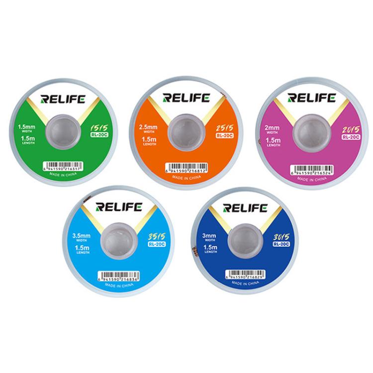 RELIFE RL-20C PCB Solder Cleaning Corrosion-Resistant Solder Removal Tape, Spec: 2mm x 1.5m