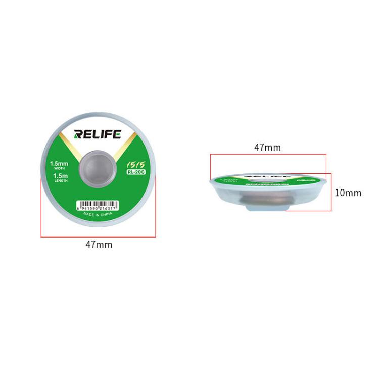 RELIFE RL-20C PCB Solder Cleaning Corrosion-Resistant Solder Removal Tape, Spec: 2mm x 1.5m