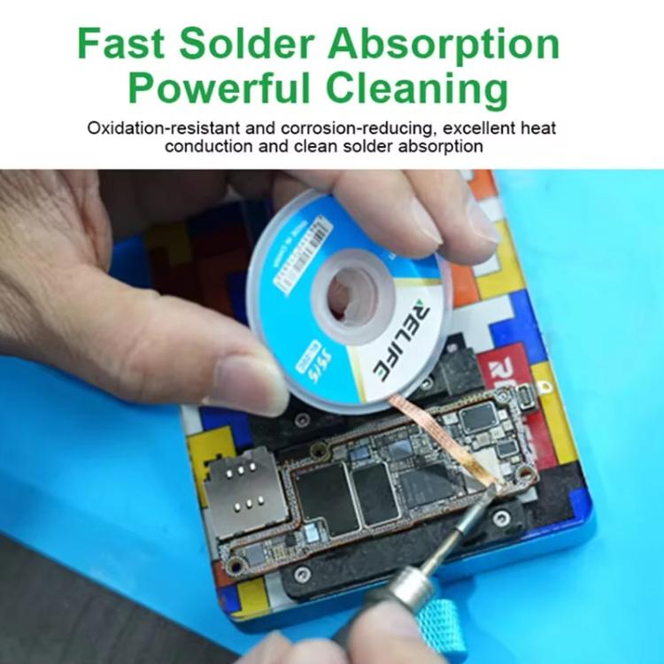 RELIFE RL-20C PCB Solder Cleaning Corrosion-Resistant Solder Removal Tape, Spec: 1.5mm x 1.5m