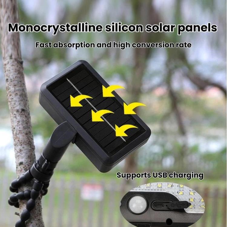 Octopus Style Solar Motion Sensor Waterproof Light Outdoor Smart Courtyard Light, Spec: Three-Color Light White