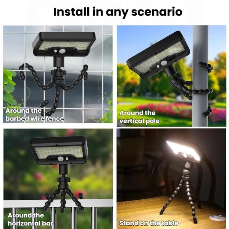 Octopus Style Solar Motion Sensor Waterproof Light Outdoor Smart Courtyard Light, Spec: White Light White