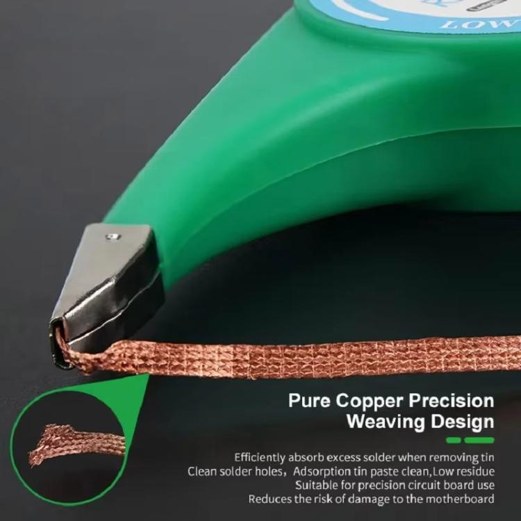 RELIFE 2mm x 2m Powerful Solder Removal Tape Low Residue No-Clean Solder Removal Tape for Repair and Soldering