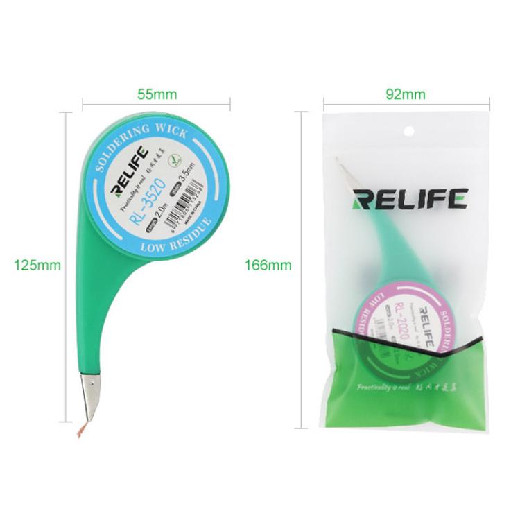 RELIFE 2mm x 2m Powerful Solder Removal Tape Low Residue No-Clean Solder Removal Tape for Repair and Soldering