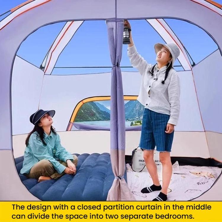 GRASS FUN Portable Folding Sun & Rain Shelter Tent 2 Bedroom 1 Living Room Outdoor Camping Tent For 5-8 People