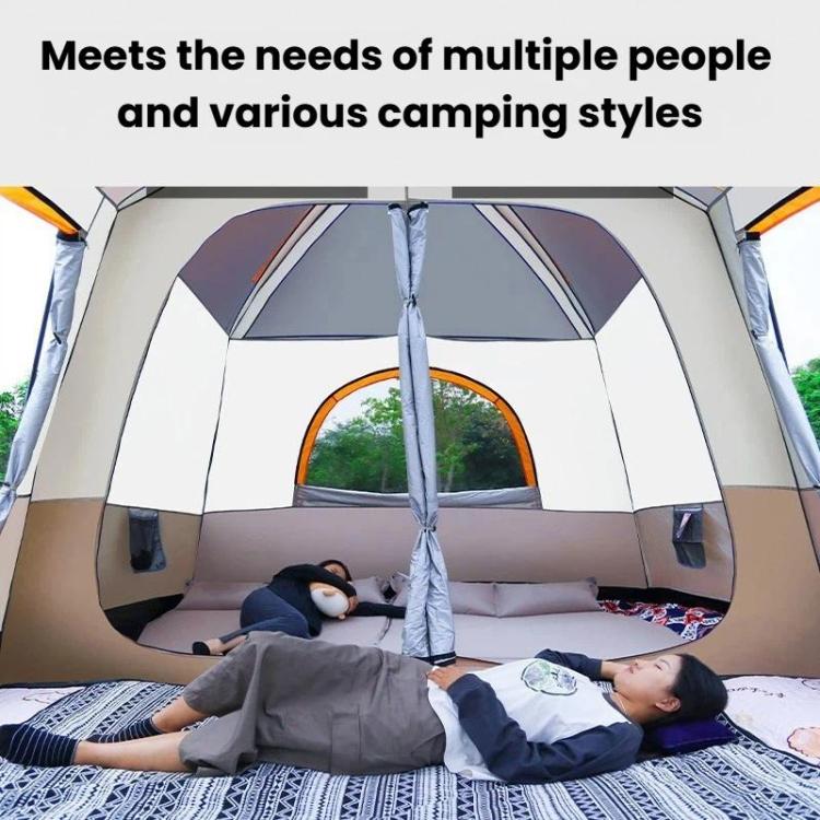 GRASS FUN Portable Folding Sun & Rain Shelter Tent 2 Bedroom 1 Living Room Outdoor Camping Tent For 5-8 People