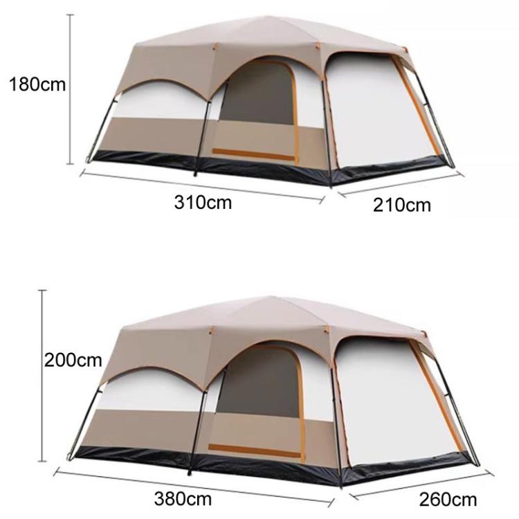 GRASS FUN Portable Folding Sun & Rain Shelter Tent 2 Bedroom 1 Living Room Outdoor Camping Tent For 4-6 People