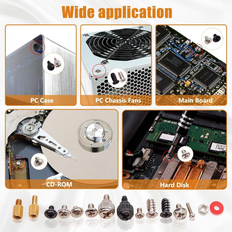 228pcs Computer Case Screw Set PC Mounting Screws Kit For Hard Drive, Motherboard