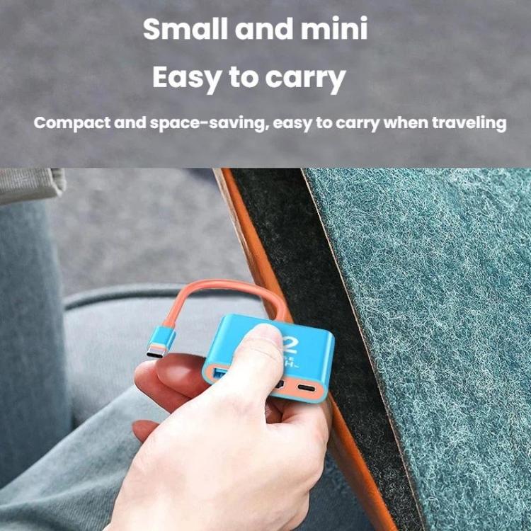 For Nintendo Switch 2 Type-C To USB 3.0+HDMI+Type-C 3 In 1 Docking Station HDR Portable Multi-Function Large-Screen Adapter