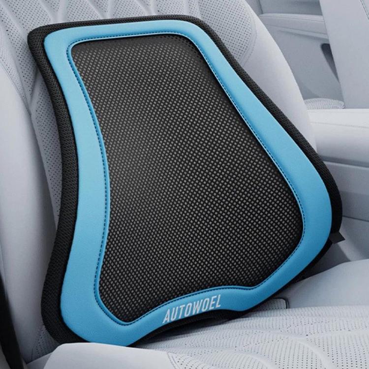 AUTOWOEL Universal Car Ventilated Lumbar Support Portable Car Seat Back Cushion, Spec: Without Fan Blue