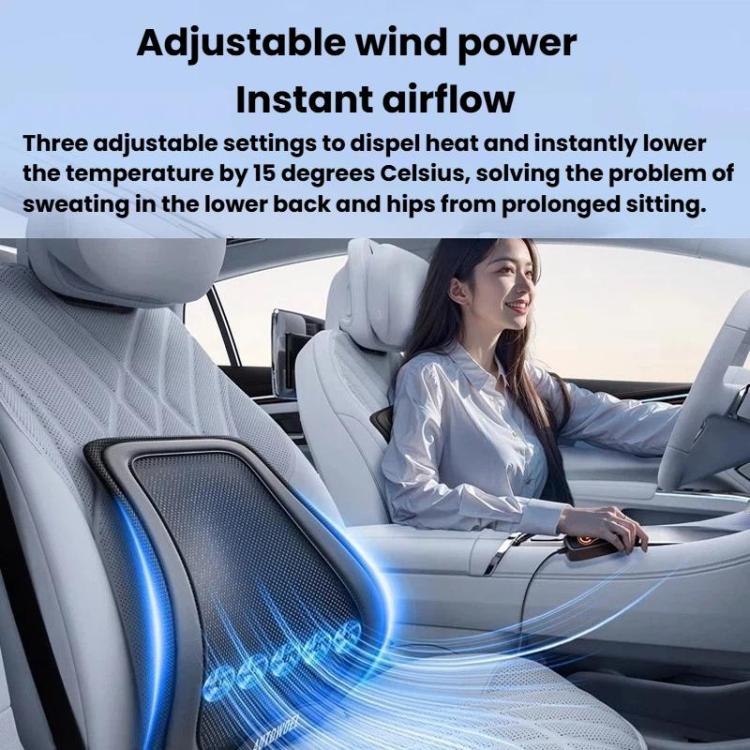 AUTOWOEL Universal Car Ventilated Lumbar Support Portable Car Seat Back Cushion, Spec: Without Fan Grey
