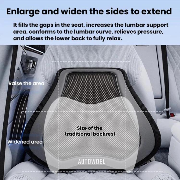 AUTOWOEL Universal Car Ventilated Lumbar Support Portable Car Seat Back Cushion, Spec: With Fan Blue