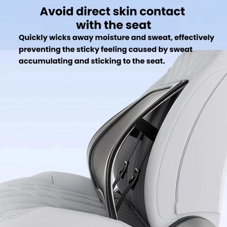 AUTOWOEL Universal Car Ventilated Lumbar Support Portable Car Seat Back Cushion, Spec: With Fan Grey