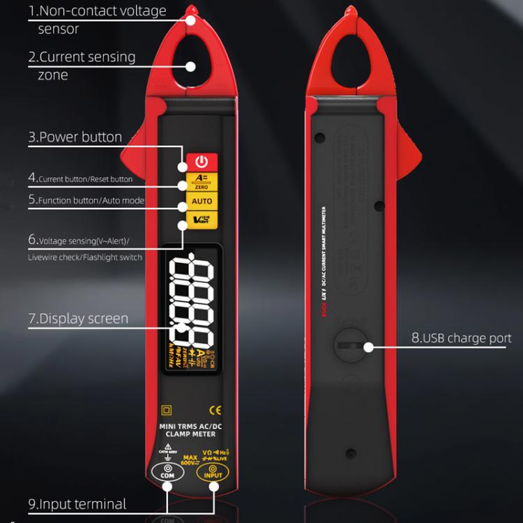 BSIDE UX1 High Precision Smart Clamp Meter AC/DC 100A 6000-Count Multimeter