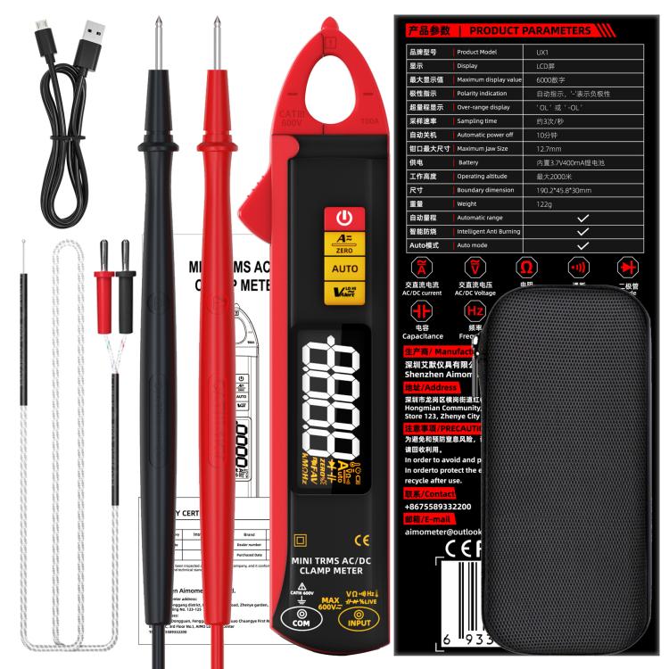 BSIDE UX1 High Precision Smart Clamp Meter AC/DC 100A 6000-Count Multimeter
