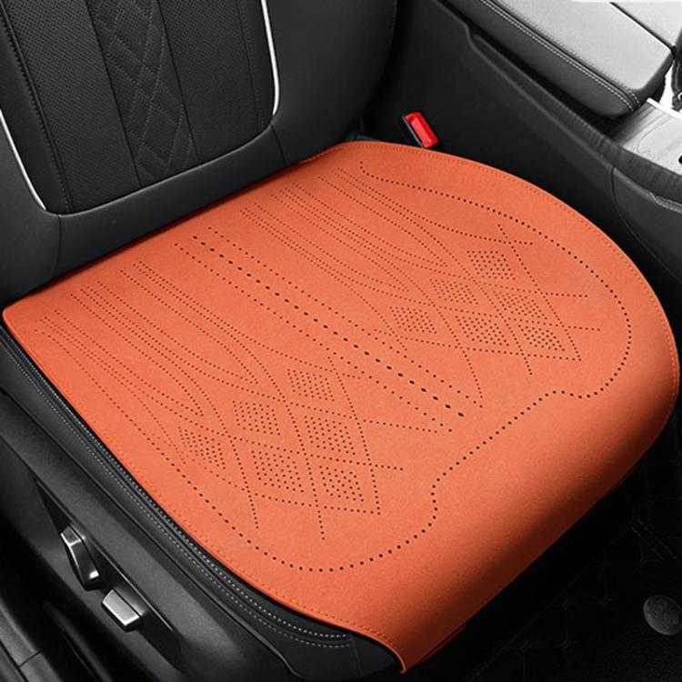 ZD25A Universal Suede Car Seat Cushion Summer Breathable Double-Sided Seat Pad, Spec: Front Row Orange