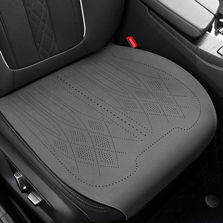 ZD25A Universal Suede Car Seat Cushion Summer Breathable Double-Sided Seat Pad, Spec: Front Row Grey