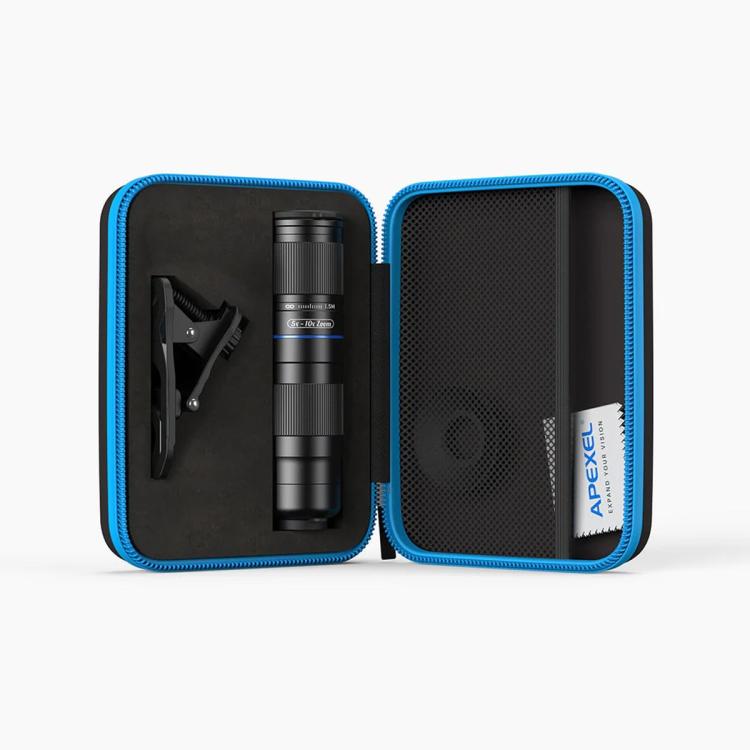 APEXEL TeleZoom 5–10X Zoom Telephoto Lens Kit for Smartphone with All-in-One Universal Clip