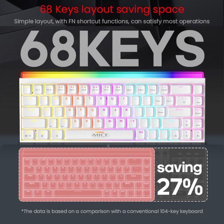iMICE GK-170 Type-C 1.5m Wired Hot-Swappable 68-Key RGB Mechanical Keyboard