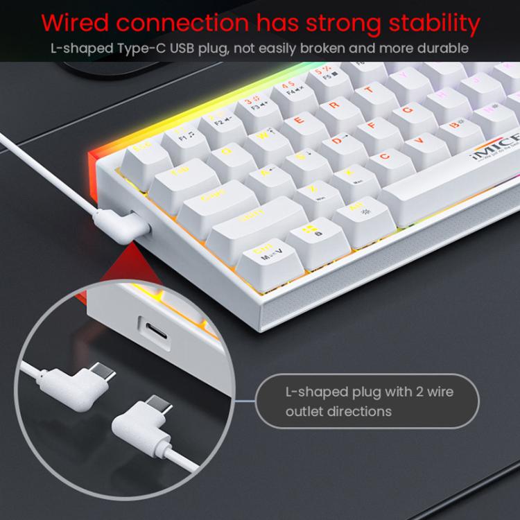 iMICE GK-170 Type-C 1.5m Wired Hot-Swappable 68-Key RGB Mechanical Keyboard