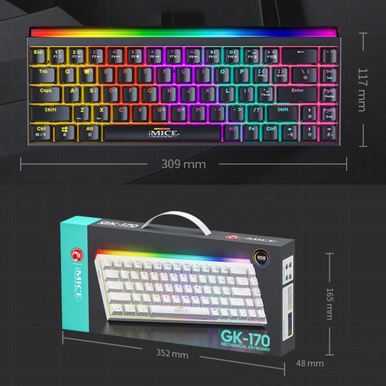 iMICE GK-170 Type-C 1.5m Wired Hot-Swappable 68-Key RGB Mechanical Keyboard