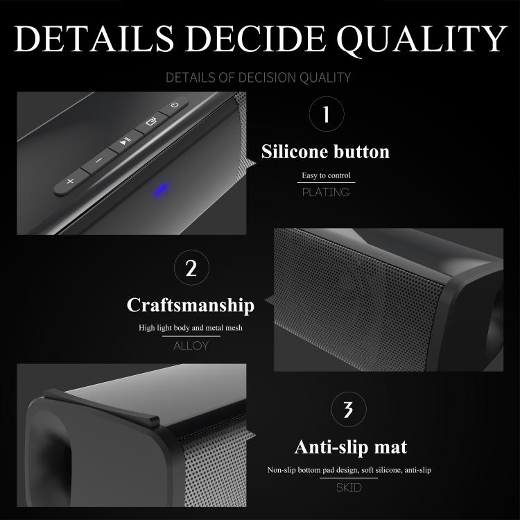 Computer Surround Dual-speaker Subwoofer Bluetooth Speaker - Black