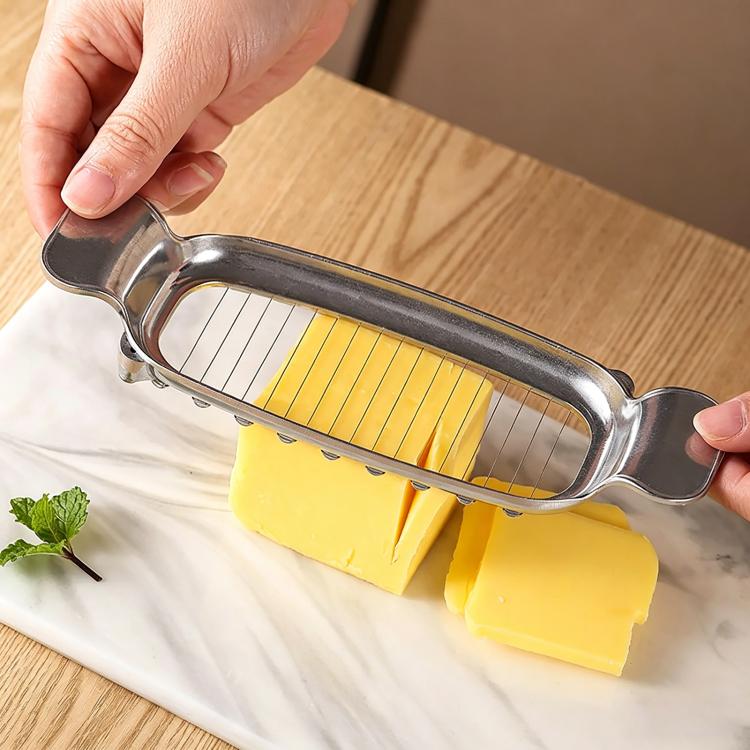 LsCook Die-Cast Aluminum Stainless Steel Cheese Slicer Butter Foie Gras Slicer, Style: Polished