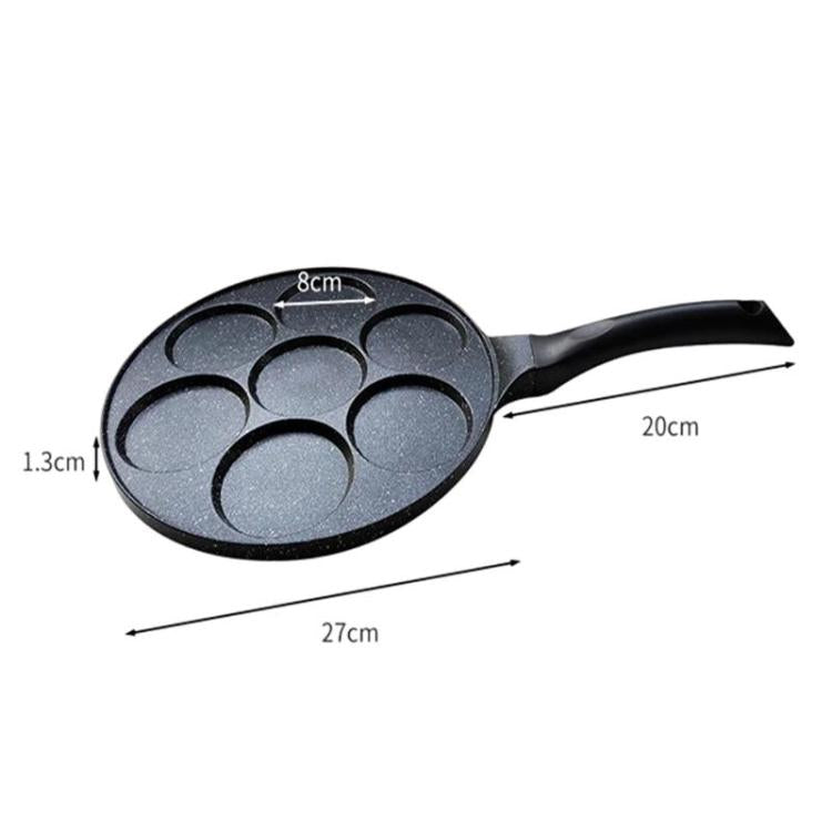7-Cup Non-Stick Breakfast Burger Pan Household Flat Bottom Egg Frying Pan, Style: Smooth Finish Gas