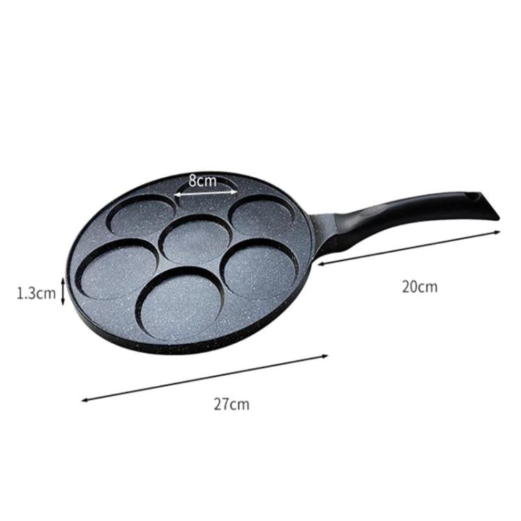 7-Cup Non-Stick Breakfast Burger Pan Household Flat Bottom Egg Frying Pan, Style: Smooth Finish General