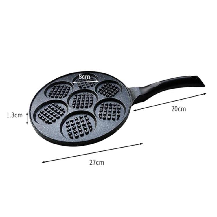 7-Cup Non-Stick Breakfast Burger Pan Household Flat Bottom Egg Frying Pan, Style: Waffle General