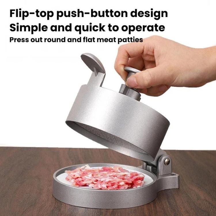 Portable Household Manual Round Meat Press Kitchen Hamburger Patty Mold, Style: Flip Cover