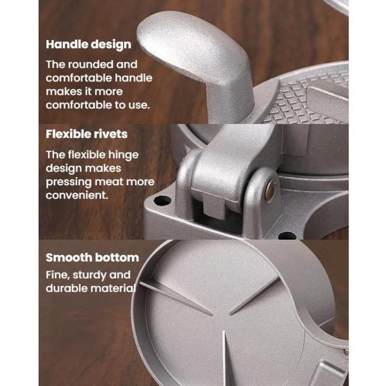 Portable Household Manual Round Meat Press Kitchen Hamburger Patty Mold, Style: Flip Cover