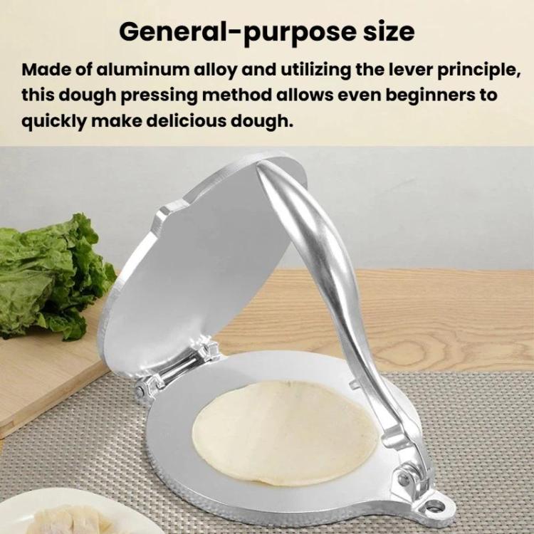 Aluminum Alloy Manual Dough Press Round Dumpling Wrapper Pastry Mold, Spec: Large Silver
