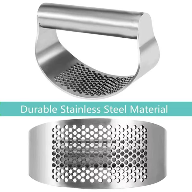 LsCook PHZ90C 3pcs /Set 1.8cm Thick  Stainless Steel Curved Garlic Press Kitchen Garlic Crusher
