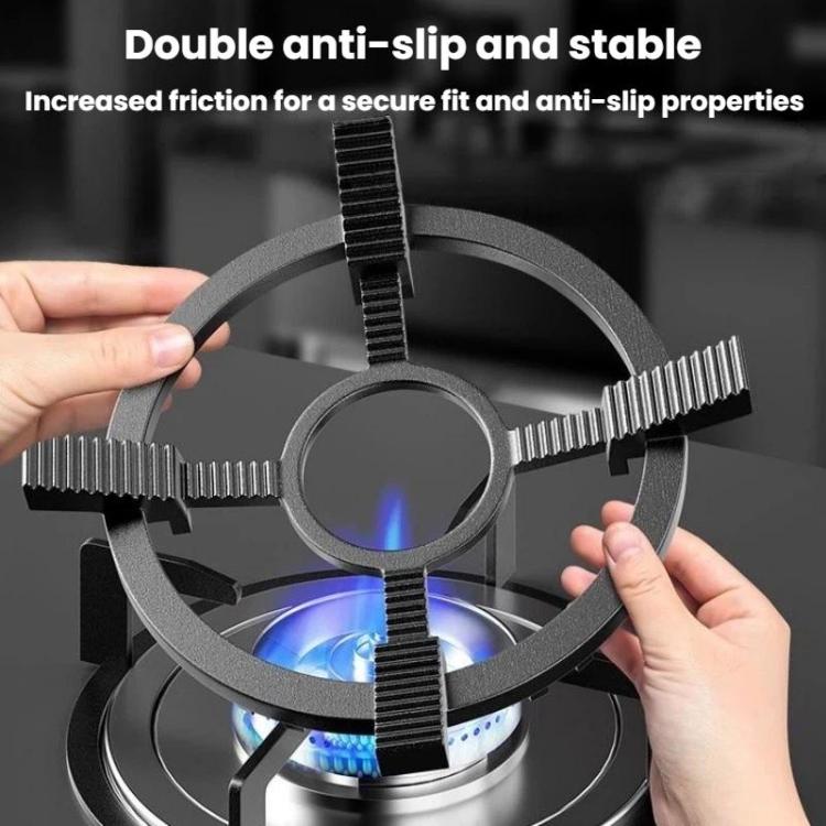 Universal Cast Steel Non-Slip Rack For Woks & Milk Pans Household Kitchen Stove Support Stand - Black