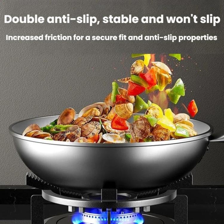 Universal Cast Steel Non-Slip Rack For Woks & Milk Pans Household Kitchen Stove Support Stand - Black