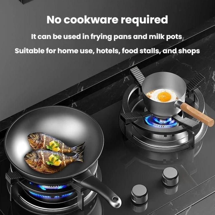 Universal Cast Steel Non-Slip Rack For Woks & Milk Pans Household Kitchen Stove Support Stand - Black