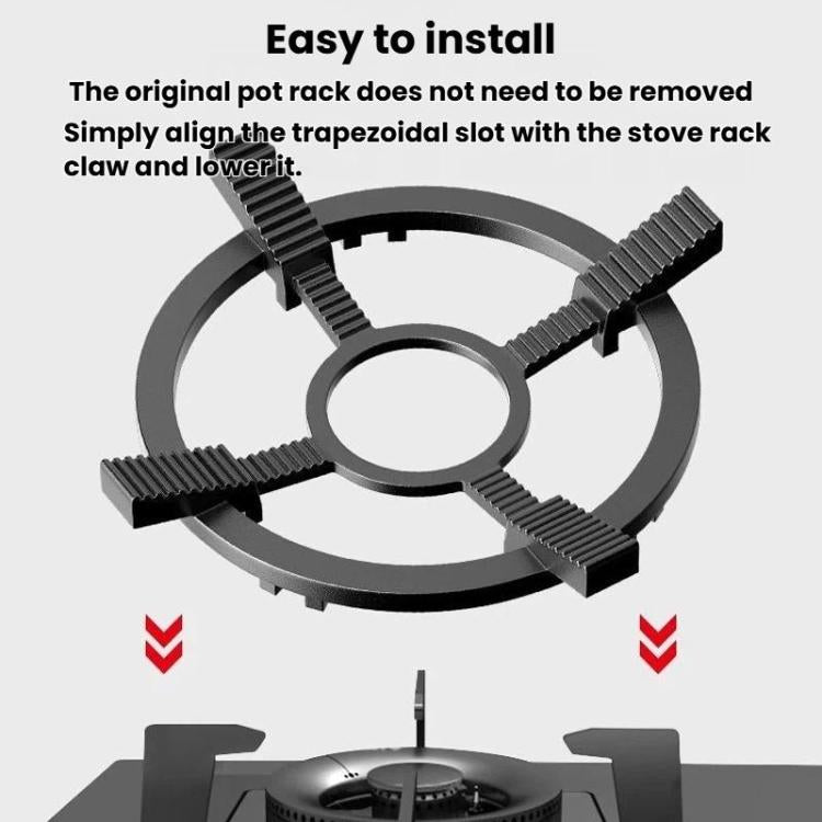 Universal Cast Steel Non-Slip Rack For Woks & Milk Pans Household Kitchen Stove Support Stand - Black