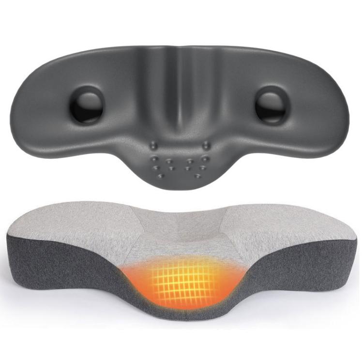 Frog Design Neck Pillow for Pain Relief Memory Foam Cervical Pillow with Ergonomic Contour for Side & Back Sleepers USB Heated Version
