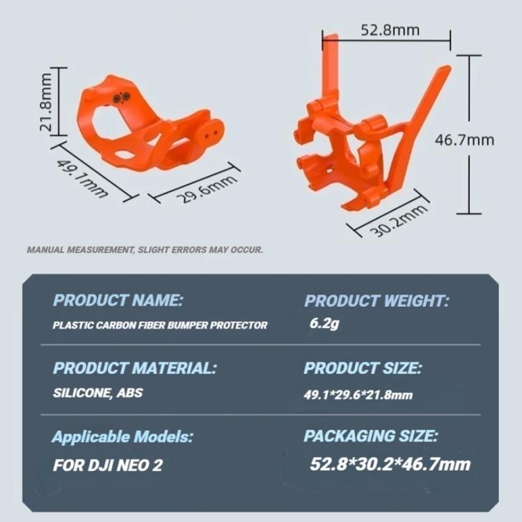 For DJI Neo 2  RCSTQ Tail Fin Protector Antenna Guard Shockproof Cover for Crash and Scratch Protection - Orange