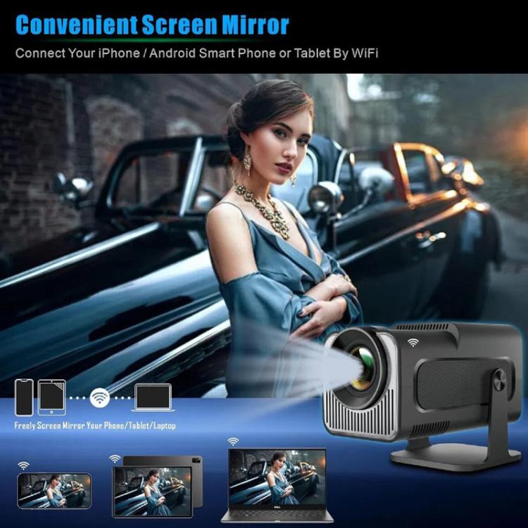 HY320 Mini Android 11 Portable 4K HD Projector With WiFi 6, Bluetooth, 180-Degree Rotation, Wireless Screen Mirroring EU Plug