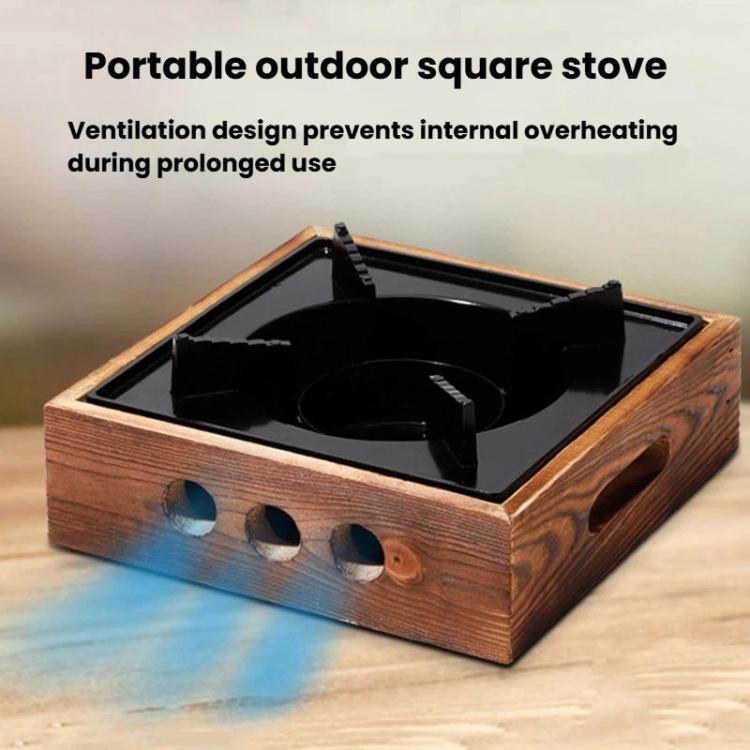 WJ Three-Hole Alcohol Stove Base Aluminum Alloy Square Stove & Dry Pot Stove, Size: Small