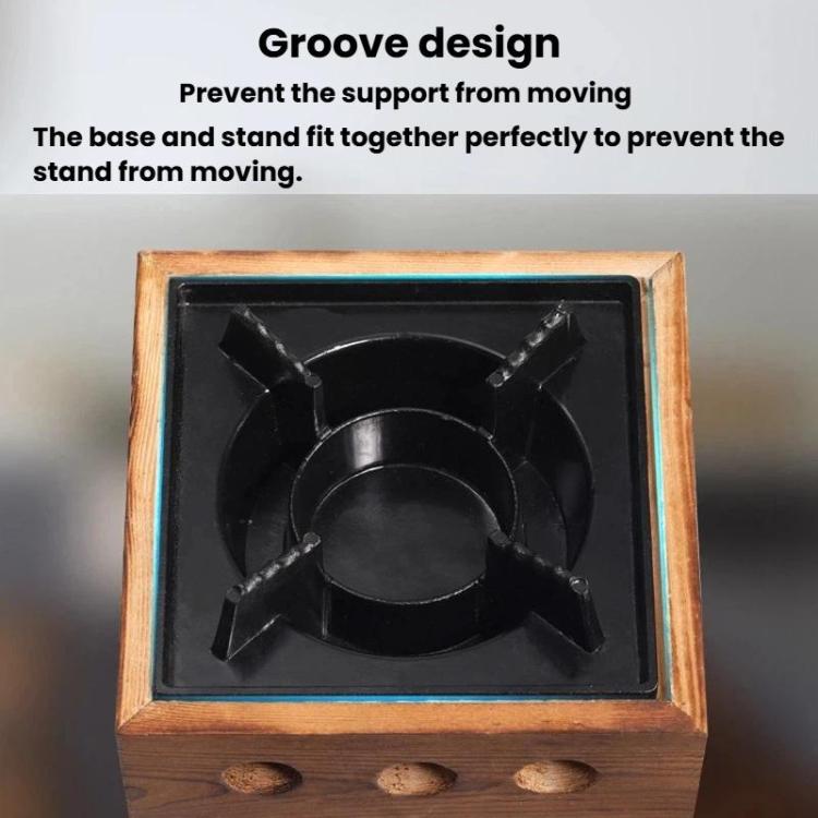 WJ Three-Hole Alcohol Stove Base Aluminum Alloy Square Stove & Dry Pot Stove, Size: Large