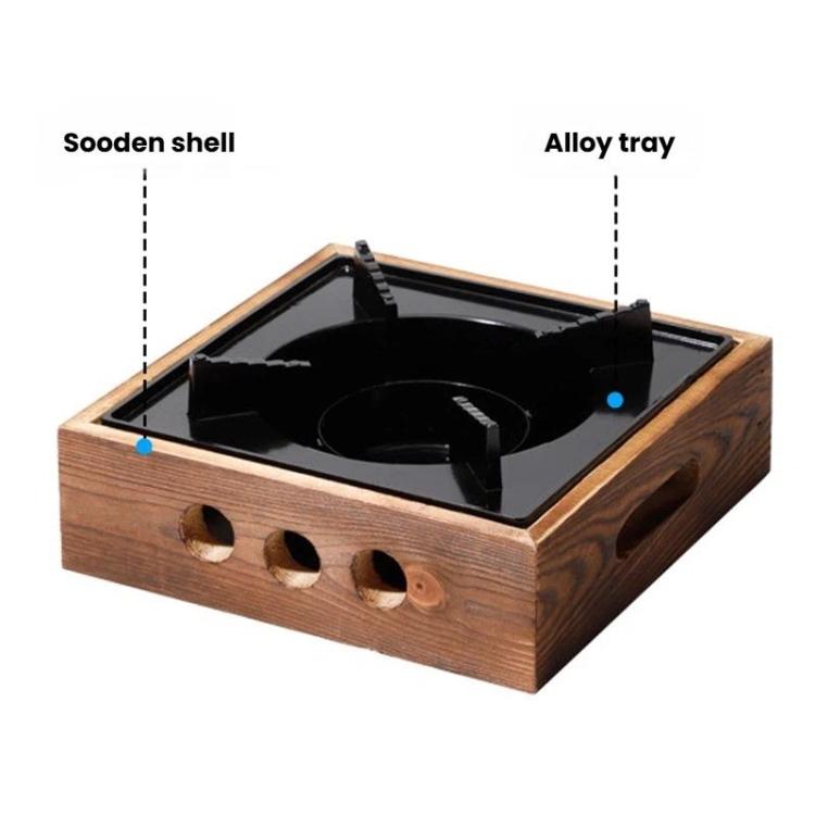 WJ Three-Hole Alcohol Stove Base Aluminum Alloy Square Stove & Dry Pot Stove, Size: Small