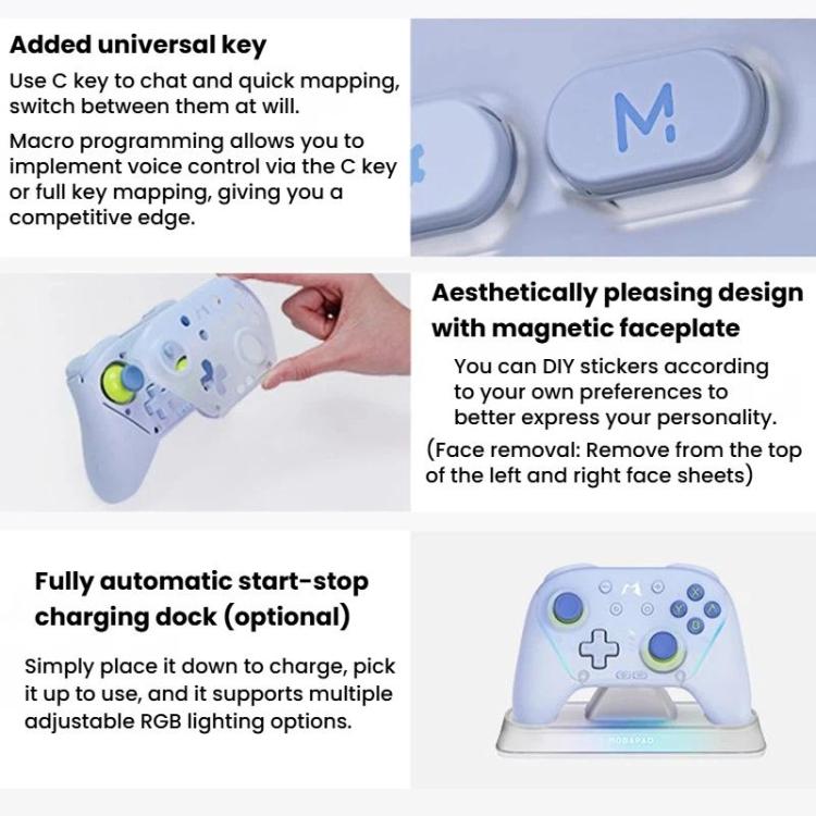 MOBAPAD Pro2-HD LSR Air Rocker Game Controller Bluetooth Wireless Controller For Switch 2 / PC - Blue