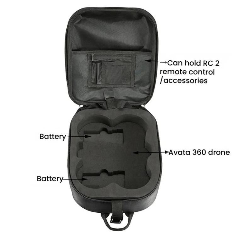 For DJI Avata 360 Drone Hard Shell Backpack Waterproof Carrying Case - Black