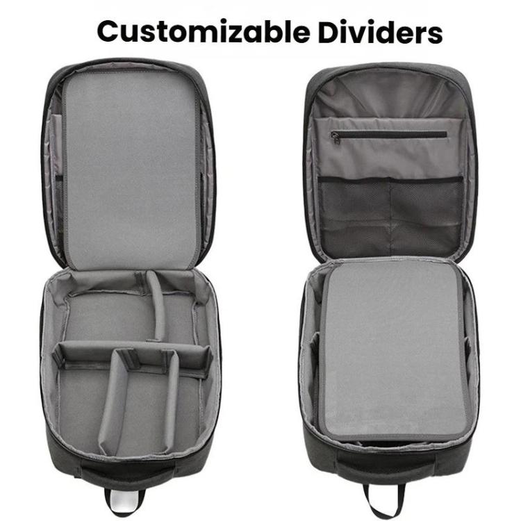 For DJI Avata 360 Motion Fly More Combo Hard Shell Backpack Customizable Large Compartments with Trolley Sleeve - Black