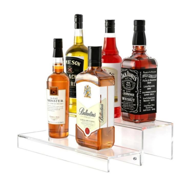 YX239 2-Tier Acrylic Wine Cabinet & Bottle Rack For Displaying Action Figures, Cakes, Perfumes